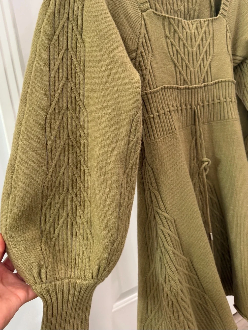 Free People Emmaline Moss Green Back Cutout Mini Sweater Dress Size XS